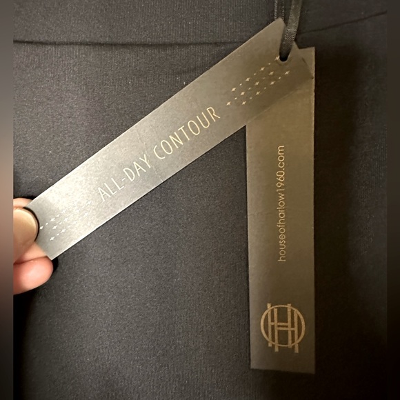 House of Harlow 1960 Enhancing Essentials Black Square Neck Body Suit Sz L - Picture 4 of 11